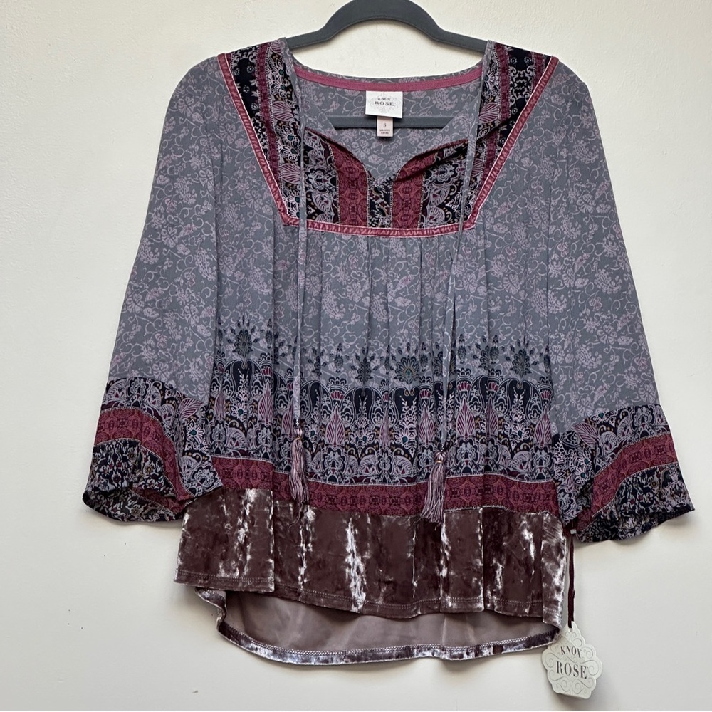 Knox Rose Gray Tide Blouse Size Small NWT